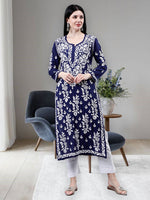 Load image into Gallery viewer, Seva Chikan Hand Embroidered Modal Lucknowi Chikankari Kurta