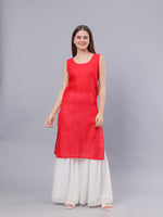 Load image into Gallery viewer, Seva Chikan Hand Embroidered Maroon Georgette Lucknowi Chikankari Kurta With Inner