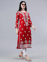 Load image into Gallery viewer, Seva Chikan Hand Embroidered Georgette Lucknowi Chikankari Kurta With Inner