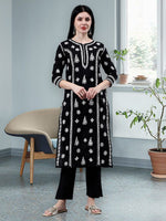Load image into Gallery viewer, Seva Chikan Hand Embroidered Cotton Lucknowi Chikankari Kurta