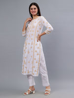 Load image into Gallery viewer, Seva Chikan Hand Embroidered Cotton Lucknowi Chikankari Kurta