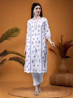 Load image into Gallery viewer, Seva Chikan Hand Embroidered Cotton Lucknowi Chikankari Kurta