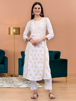 Load image into Gallery viewer, Seva Chikan Hand Embroidered Cotton Lucknowi Chikankari Kurta