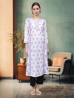 Load image into Gallery viewer, Seva Chikan Hand Embroidered Cotton Lucknowi Chikankari Kurta