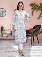 Load image into Gallery viewer, Seva Chikan Hand Embroidered Mal Mal Lucknowi Chikankari Kurta