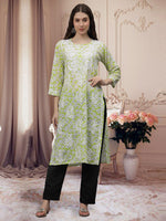 Load image into Gallery viewer, Seva Chikan Hand Embroidered Pista Green Mal-Mal Lucknowi Chikankari Kurta-SCL4583