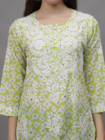 Load image into Gallery viewer, Seva Chikan Hand Embroidered Pista Green Mal-Mal Lucknowi Chikankari Kurta-SCL4583