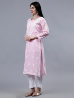 Load image into Gallery viewer, Seva Chikan Hand Embroidered Cotton Lucknowi Chikankari Kurta