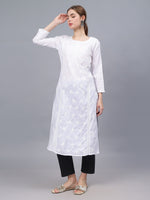 Load image into Gallery viewer, Seva Chikan Hand Embroidered Cotton Lucknowi Chikankari Kurta