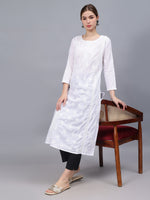 Load image into Gallery viewer, Seva Chikan Hand Embroidered Cotton Lucknowi Chikankari Kurta