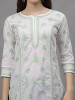 Load image into Gallery viewer, Seva Chikan Hand Embroidered Cotton Lucknowi Chikankari Kurta