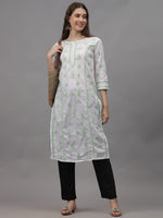 Load image into Gallery viewer, Seva Chikan Hand Embroidered Cotton Lucknowi Chikankari Kurta