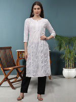 Load image into Gallery viewer, Seva Chikan Hand Embroidered Cotton Lucknowi Chikankari Kurta