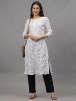 Load image into Gallery viewer, Seva Chikan Hand Embroidered Cotton Lucknowi Chikankari Kurta