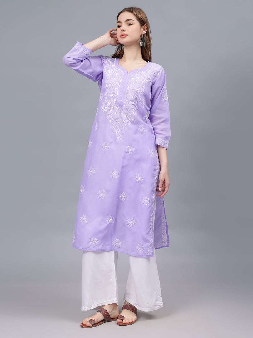 Seva Chikan Hand Embroidered Cotton Lucknowi Chikankari Kurta