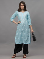 Load image into Gallery viewer, Seva Chikan Hand Embroidered Cotton Lucknowi Chikankari Kurta