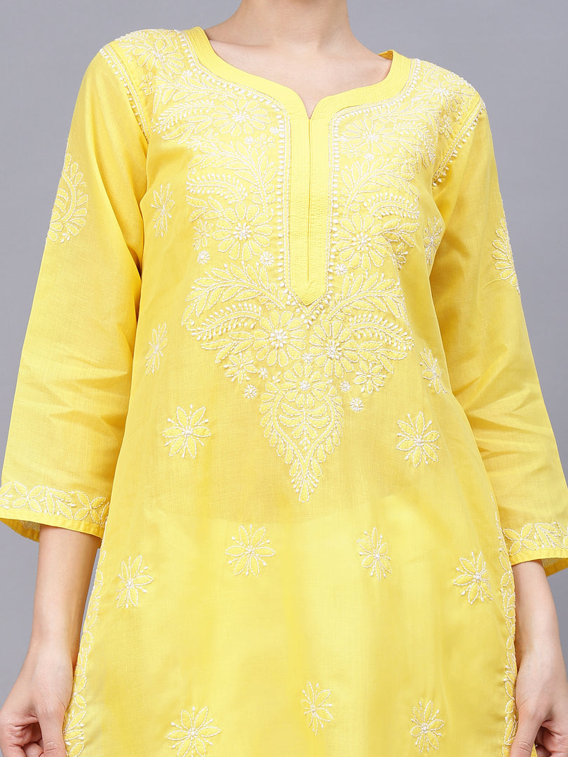 Seva Chikan Hand Embroidered Cotton Lucknowi Chikankari Kurta