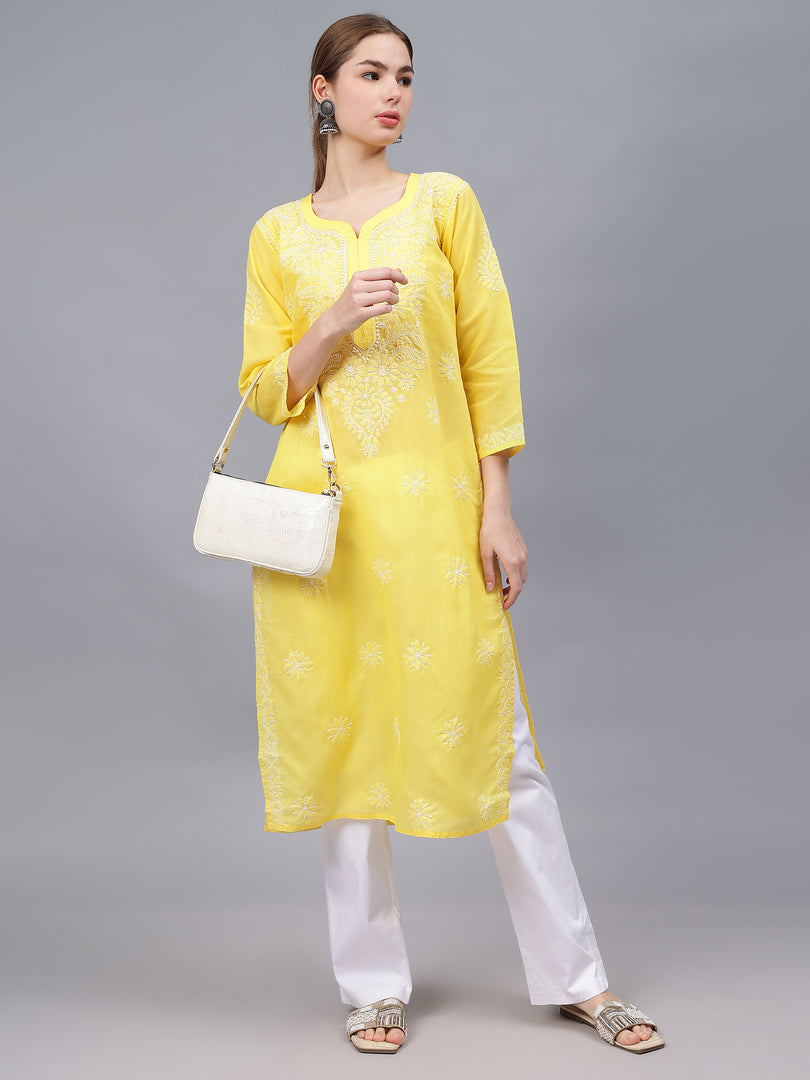 Seva Chikan Hand Embroidered Cotton Lucknowi Chikankari Kurta