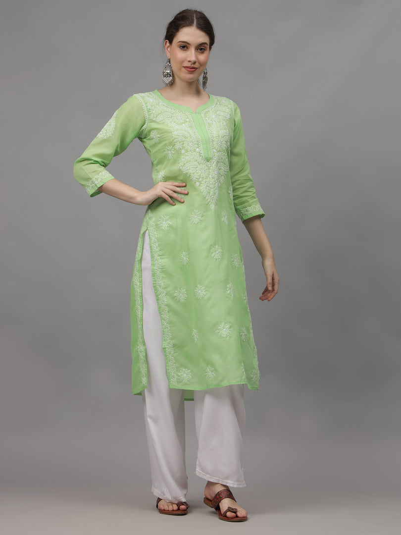 Seva Chikan Hand Embroidered Cotton Lucknowi Chikankari Kurta