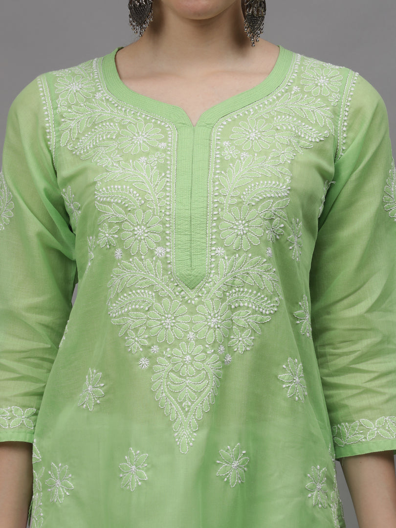 Seva Chikan Hand Embroidered Cotton Lucknowi Chikankari Kurta