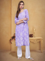 Load image into Gallery viewer, Seva Chikan Hand Embroidered Cotton Lucknowi Chikankari Kurta