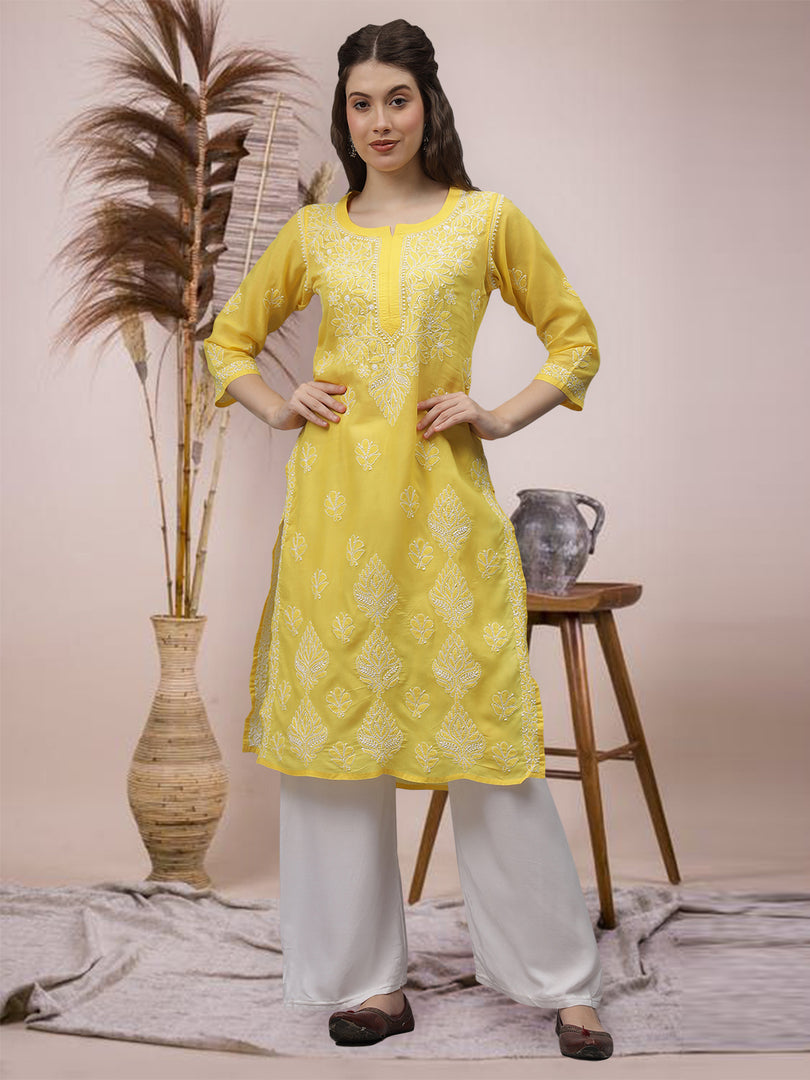 Seva Chikan Hand Embroidered Cotton Lucknowi Chikankari Kurta