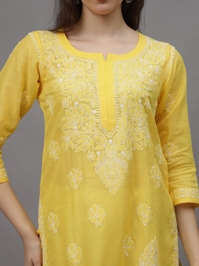 Seva Chikan Hand Embroidered Cotton Lucknowi Chikankari Kurta