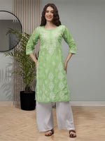Load image into Gallery viewer, Seva Chikan Hand Embroidered Cotton Lucknowi Chikankari Kurta
