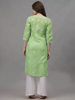 Load image into Gallery viewer, Seva Chikan Hand Embroidered Cotton Lucknowi Chikankari Kurta