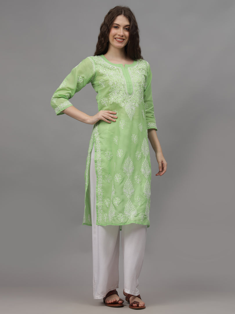 Seva Chikan Hand Embroidered Cotton Lucknowi Chikankari Kurta