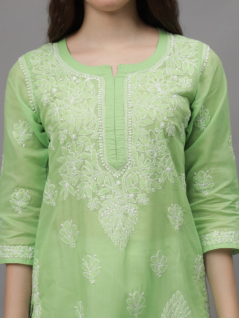 Seva Chikan Hand Embroidered Cotton Lucknowi Chikankari Kurta