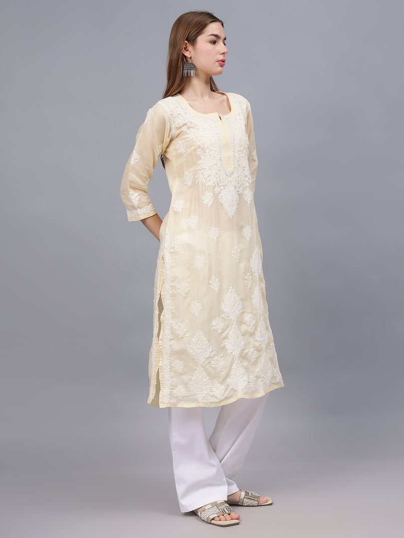 Seva Chikan Hand Embroidered Cotton Lucknowi Chikankari Kurta