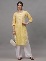 Load image into Gallery viewer, Seva Chikan Hand Embroidered Cotton Lucknowi Chikankari Kurta