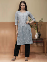 Load image into Gallery viewer, Seva Chikan Hand Embroidered Cotton Lucknowi Chikankari Kurta