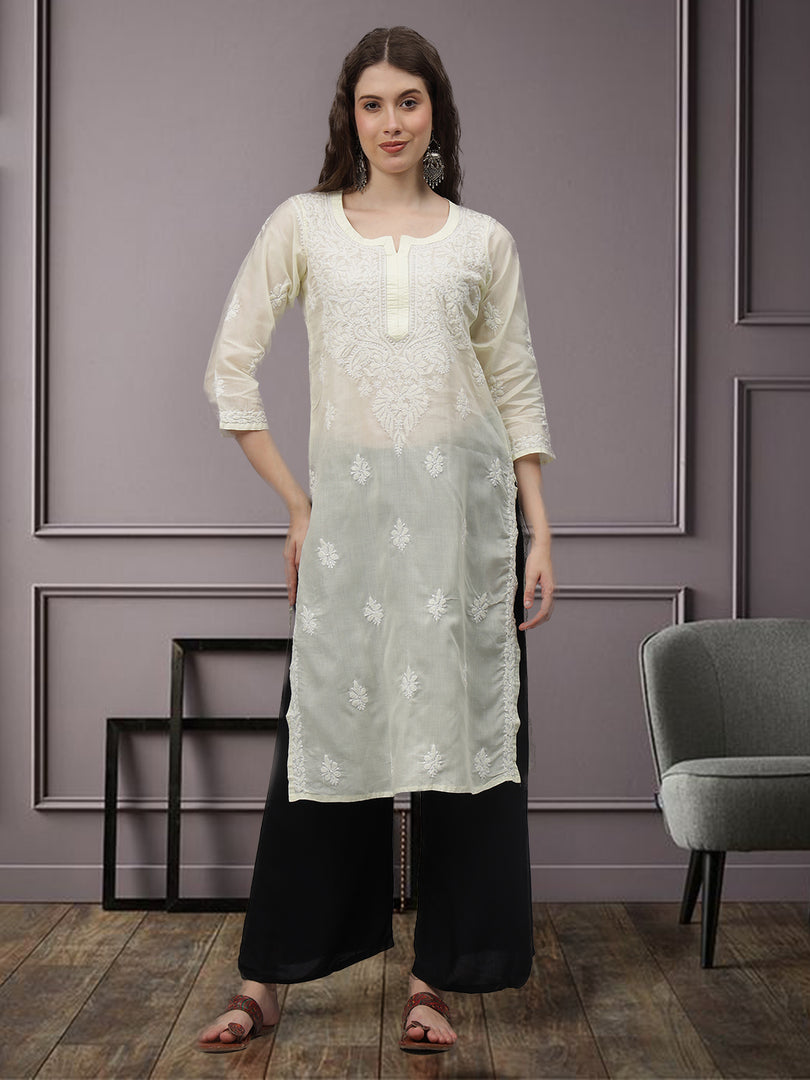 Seva Chikan Hand Embroidered Cotton Lucknowi Chikankari Kurta