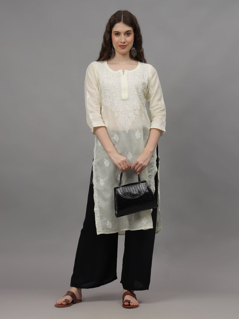 Seva Chikan Hand Embroidered Cotton Lucknowi Chikankari Kurta