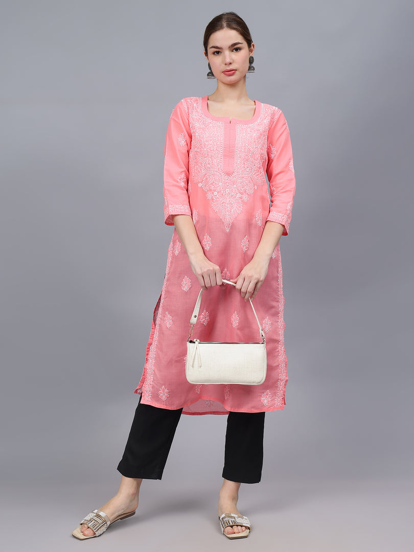 Seva Chikan Hand Embroidered Cotton Lucknowi Chikankari Kurta