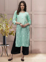 Load image into Gallery viewer, Seva Chikan Hand Embroidered Cotton Lucknowi Chikankari Kurta