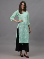Load image into Gallery viewer, Seva Chikan Hand Embroidered Cotton Lucknowi Chikankari Kurta