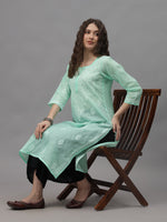Load image into Gallery viewer, Seva Chikan Hand Embroidered Cotton Lucknowi Chikankari Kurta
