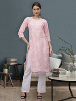 Load image into Gallery viewer, Seva Chikan Hand Embroidered Cotton Lucknowi Chikankari Kurta