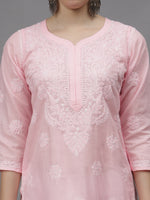 Load image into Gallery viewer, Seva Chikan Hand Embroidered Cotton Lucknowi Chikankari Kurta