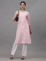 Load image into Gallery viewer, Seva Chikan Hand Embroidered Cotton Lucknowi Chikankari Kurta