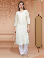 Load image into Gallery viewer, Seva Chikan Hand Embroidered Cotton Lucknowi Chikankari Kurta
