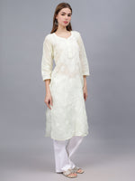 Load image into Gallery viewer, Seva Chikan Hand Embroidered Cotton Lucknowi Chikankari Kurta