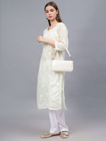 Load image into Gallery viewer, Seva Chikan Hand Embroidered Cotton Lucknowi Chikankari Kurta