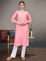 Load image into Gallery viewer, Seva Chikan Hand Embroidered Cotton Lucknowi Chikankari Kurta