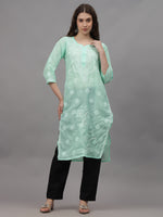 Load image into Gallery viewer, Seva Chikan Hand Embroidered Cotton Lucknowi Chikankari Kurta