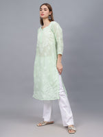 Load image into Gallery viewer, Seva Chikan Hand Embroidered Cotton Lucknowi Chikankari Kurta