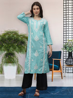 Load image into Gallery viewer, Seva Chikan Hand Embroidered Cotton Lucknowi Chikankari Kurta